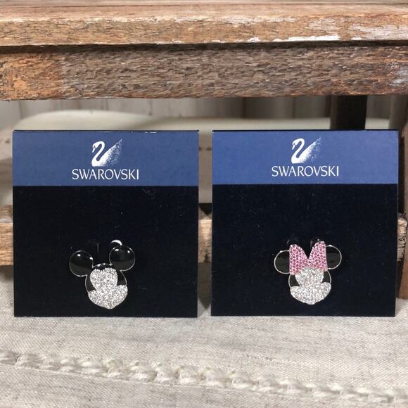 New Swarovski Mickey and Minnie Lapel Pins - Picture 6 of 10